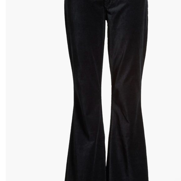 Good American Pants - Black Flared Velvet Pants